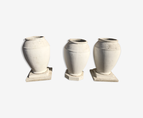 Lot de 3 pots en pierre