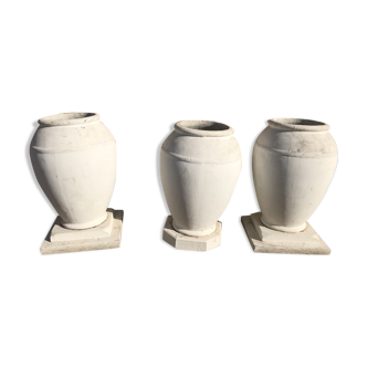 Lot de 3 pots en pierre