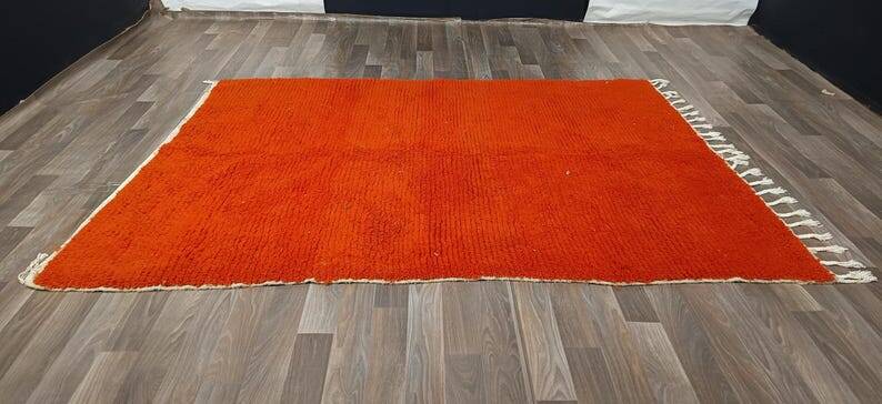 Handwoven Berber rug, traditionally woven, size 150 x 250 cm, orange
