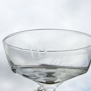 8 old champagne glasses vintage model in cut glass
