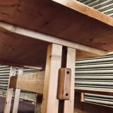 Set benches and table Charlotte Perriand model "Les Arcs"