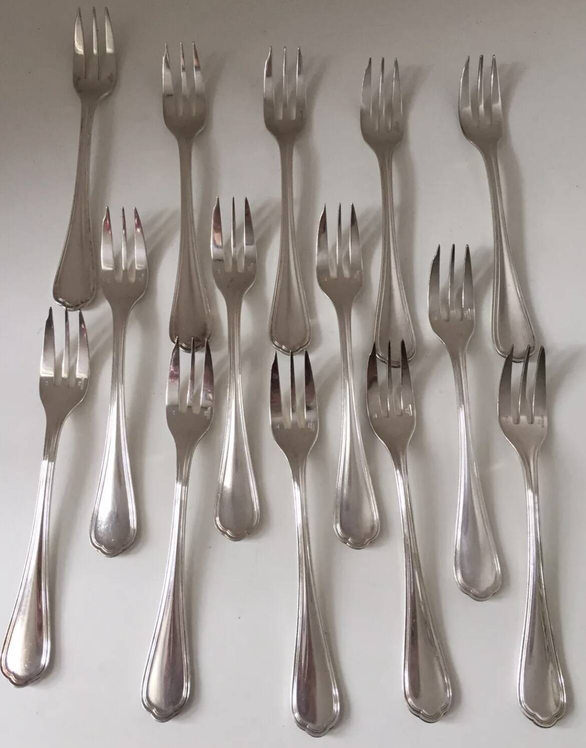 Set of 14 christofle spartour cake forks