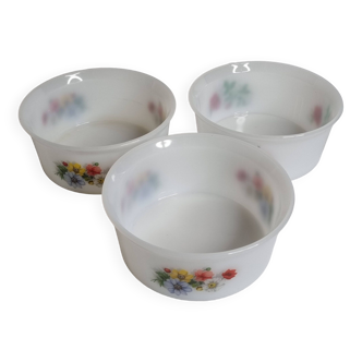 Set of 3 vintage Arcopal salad bowls, 18 cm