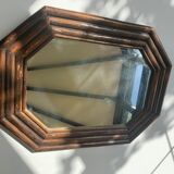 Rectangular mirror frame vintage bamboo 1970 45x59cm