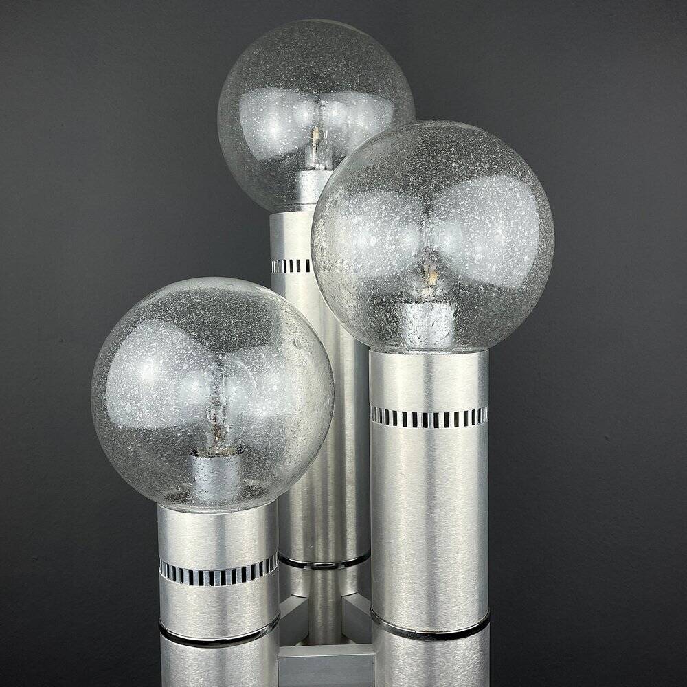 Brushed aluminium floor lamp, Italy, 1970s