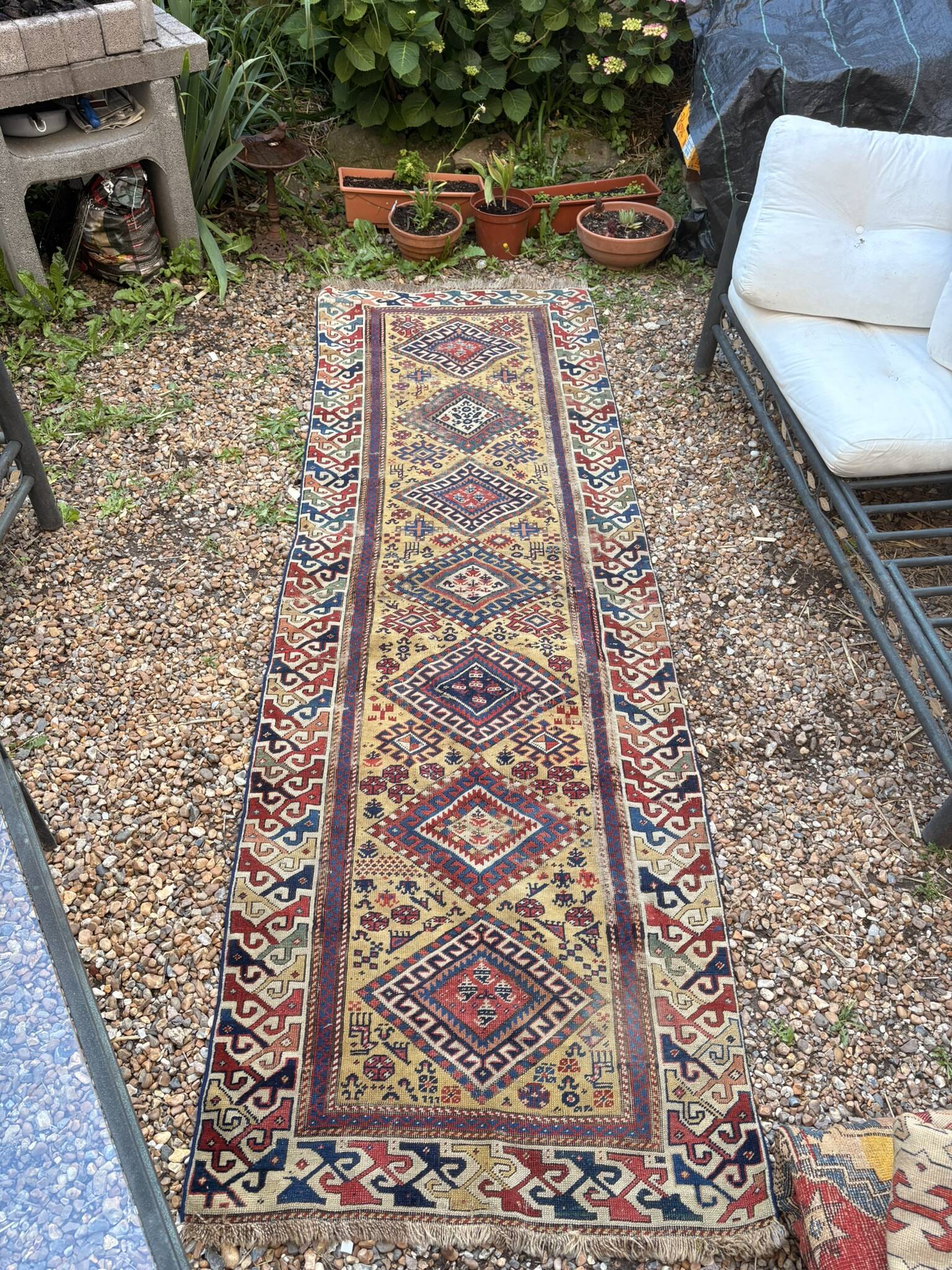 Persian Corridor Rug Antique Handwoven 85x340 Tribal Boho Turkish Kurdish