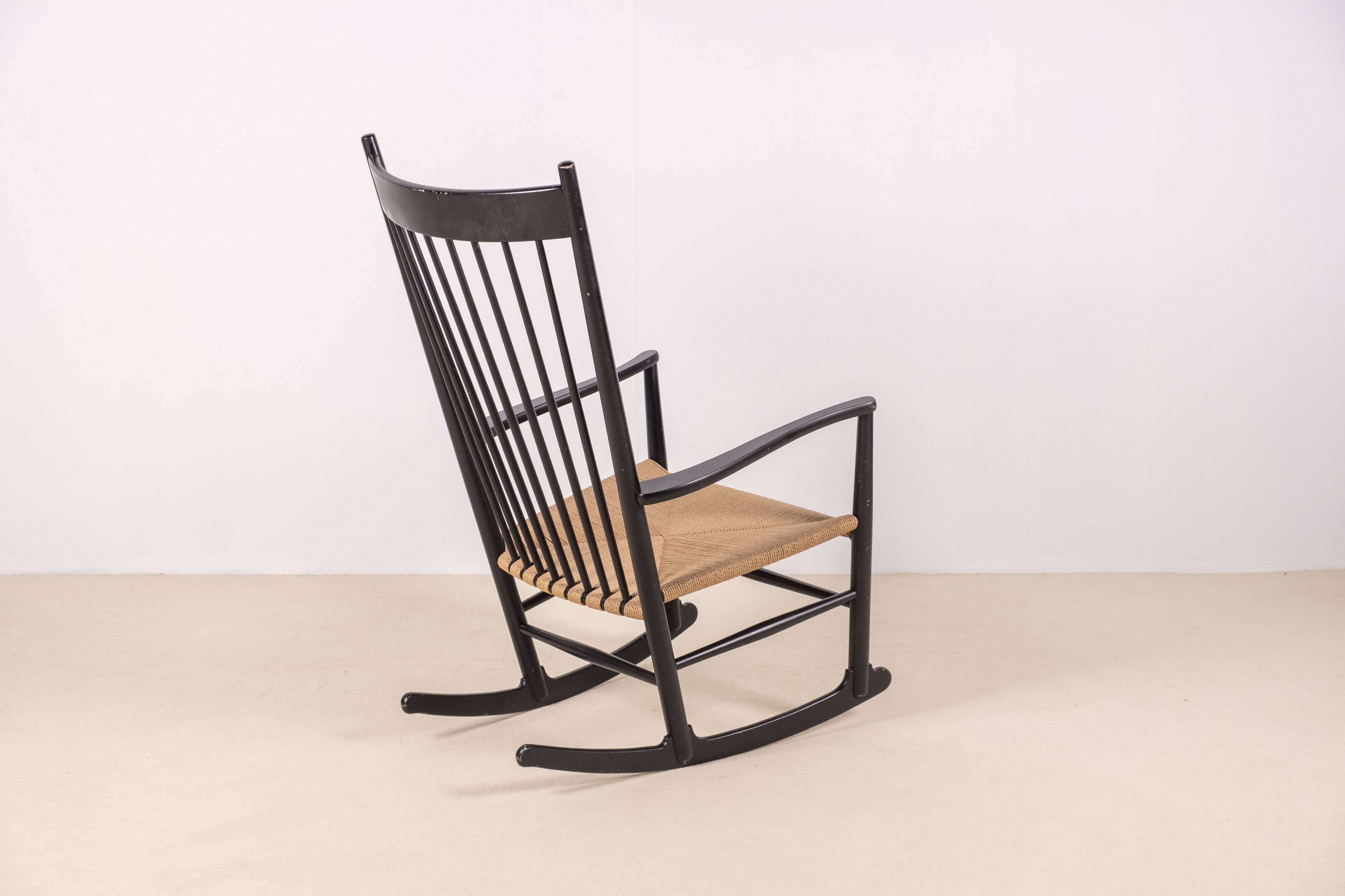 Hans J. Wegner J16 Black Rocking Chair, 1969 FDB