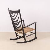 Hans J. Wegner J16 Black Rocking Chair, 1969 FDB