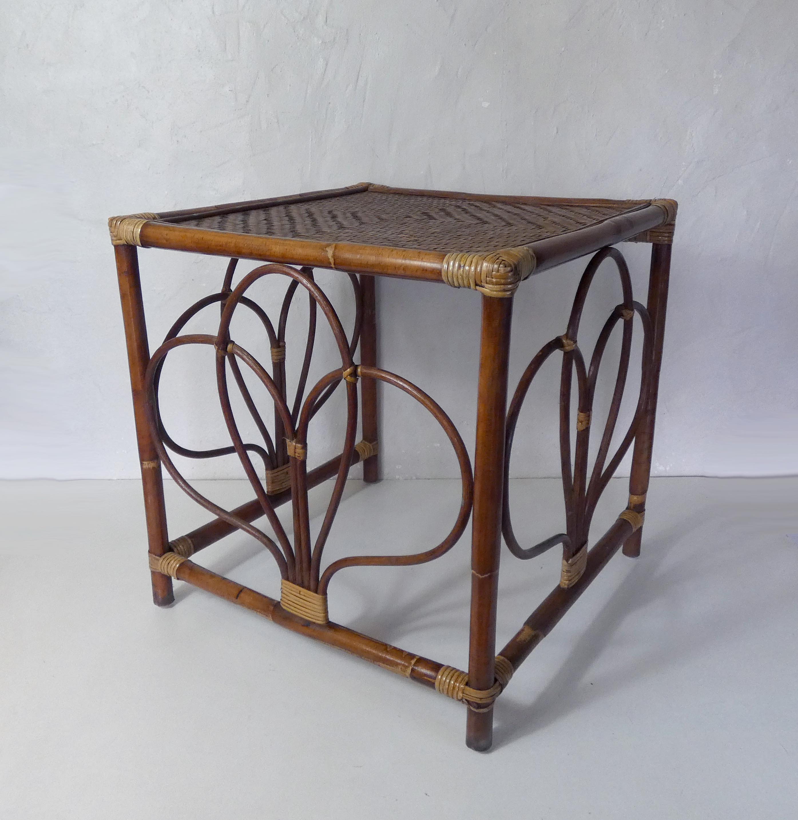 Rattan sofa end side table