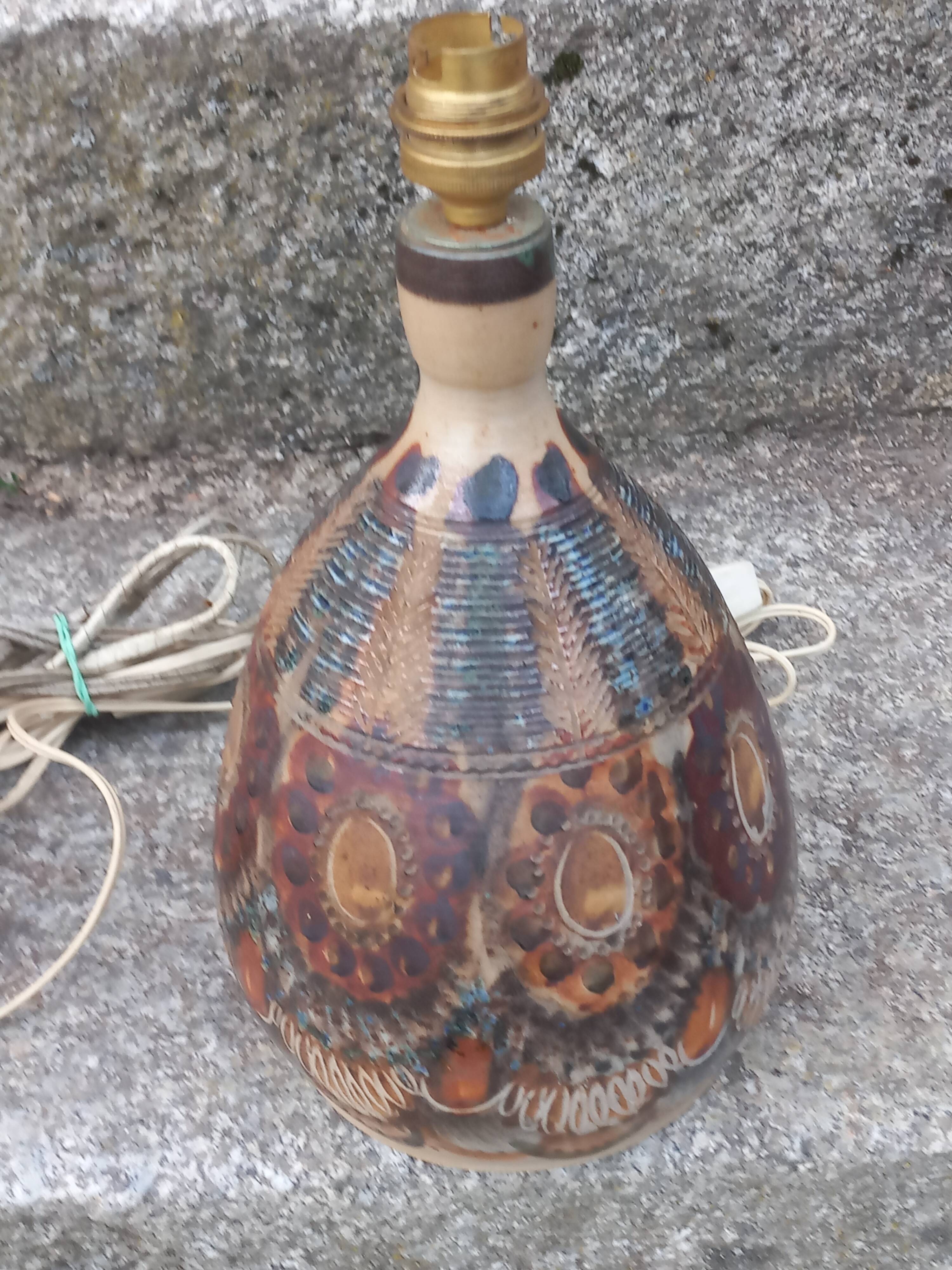 Set of 2 stoneware lamps by Jean Claude Courjault La Cerisaie.