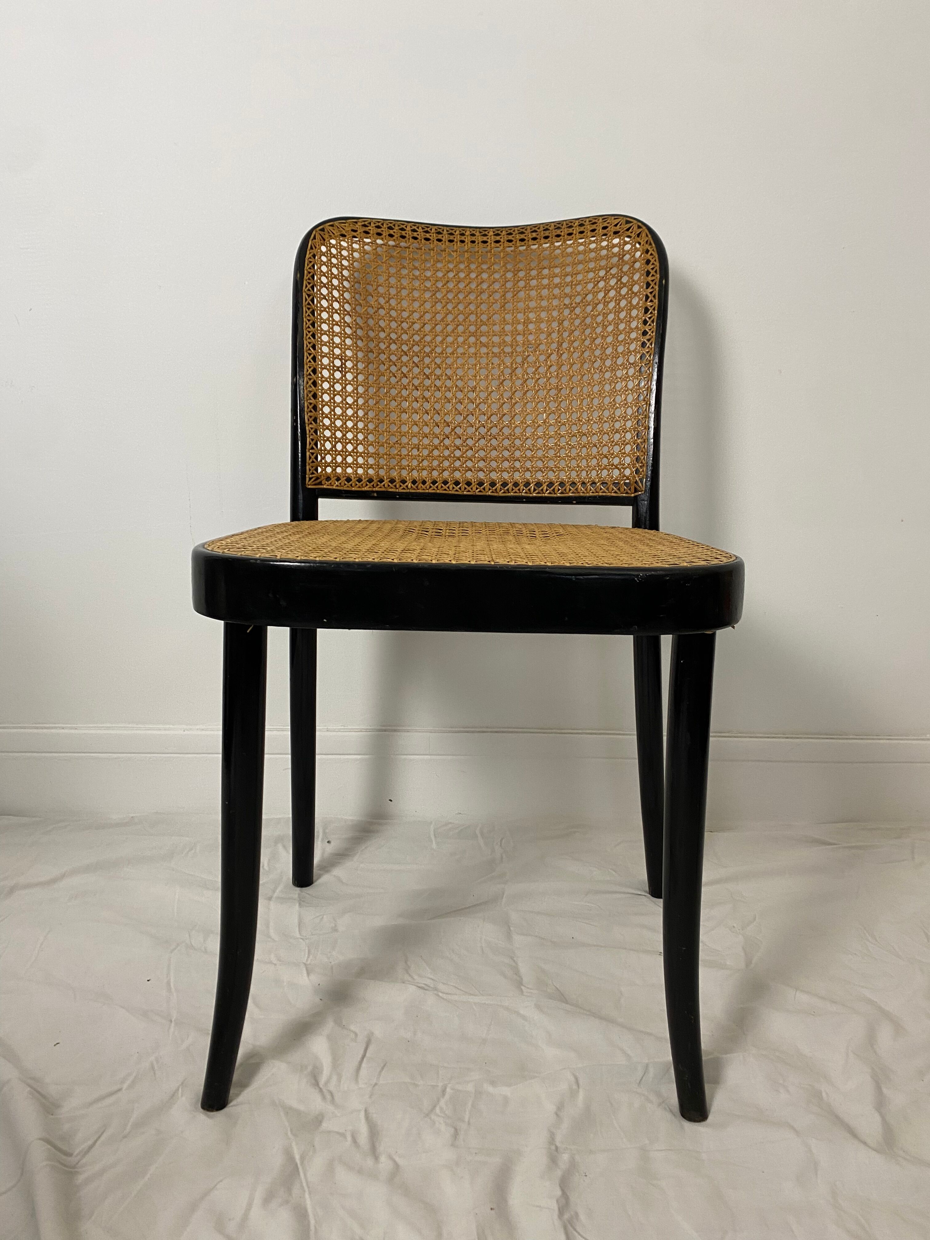 Chaise cannage et bois courbé Josef Hoffman n811