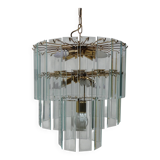 Large chandelier, 46 hanging beveled glass plates