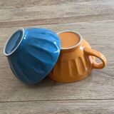 2 colorful faceted bowls