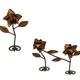 set Gilded Metal wall coat racks 1950s France