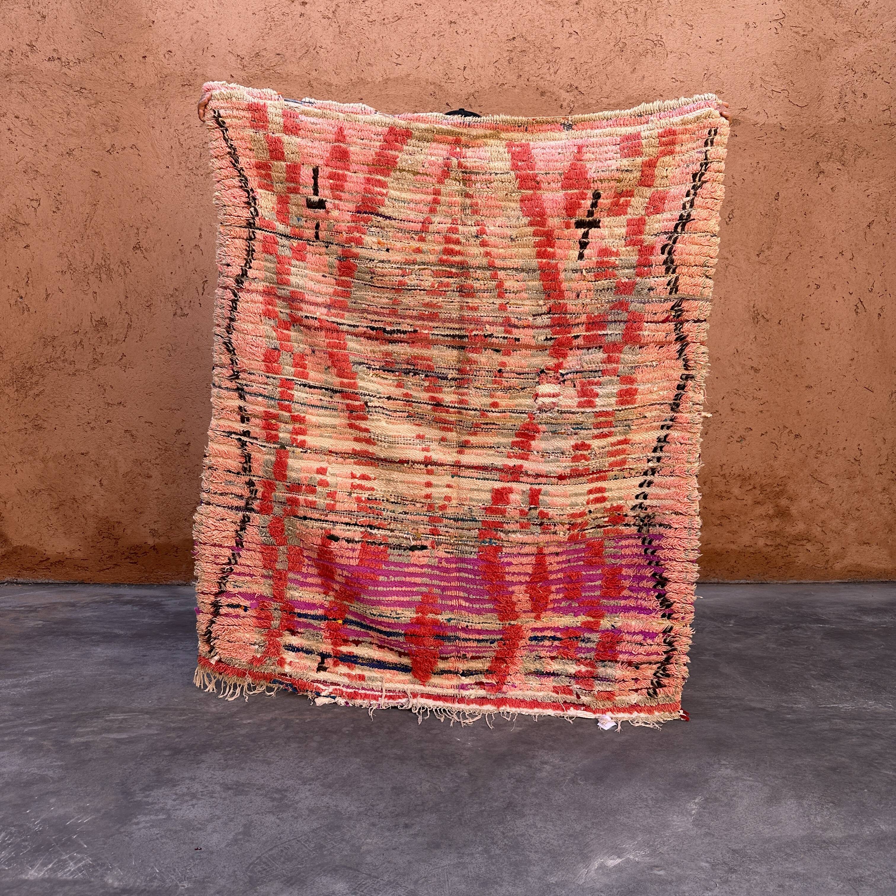 Pink Boujad Moroccan rug - 171 x 147 cm
