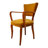 Fauteuil chaise bridge ancien moutarde