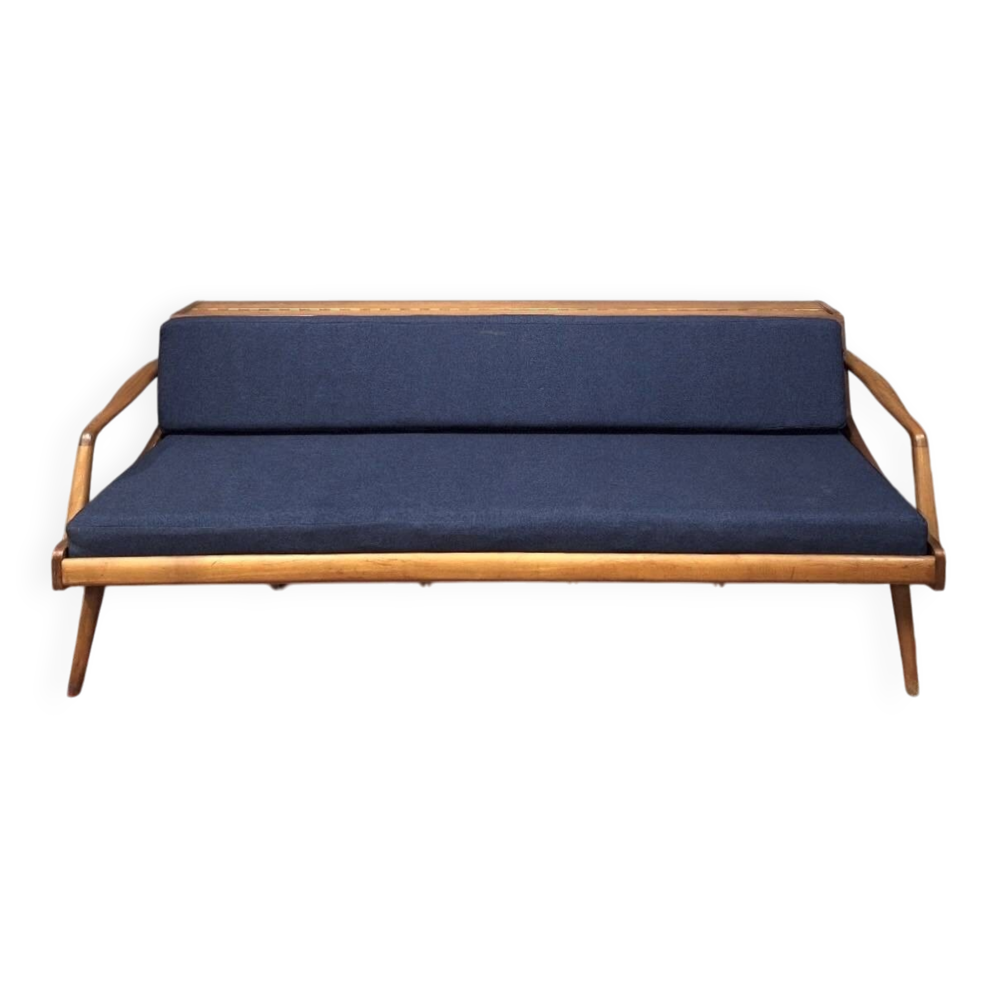 Danish teak convertible daybed sofa with backrest compartment, 1960s