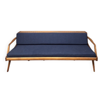Danish teak convertible daybed sofa with backrest compartment, 1960s