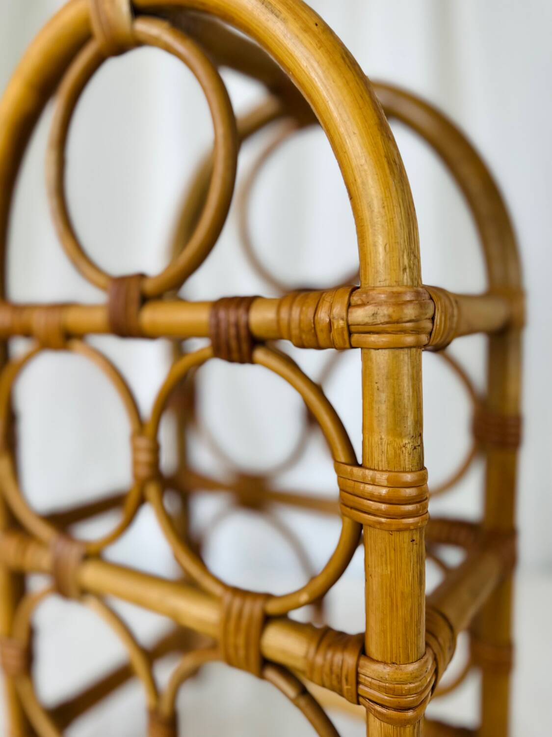 Vintage rattan bottle holder