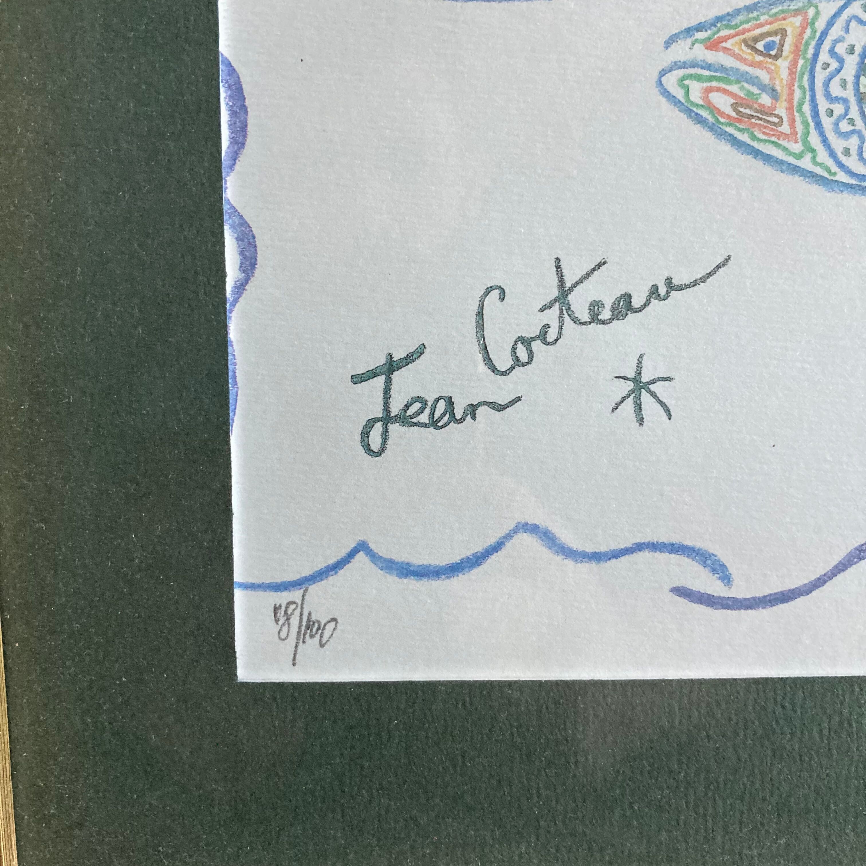 Lithograph jean cocteau 