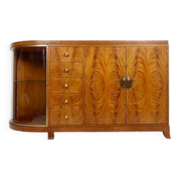 Art déco display cabinet in walnut veneer - Around 1930