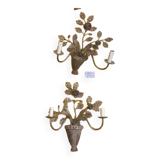 Set of two wrought iron wall sconces