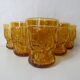 6 verres asymétriques en verre ambre