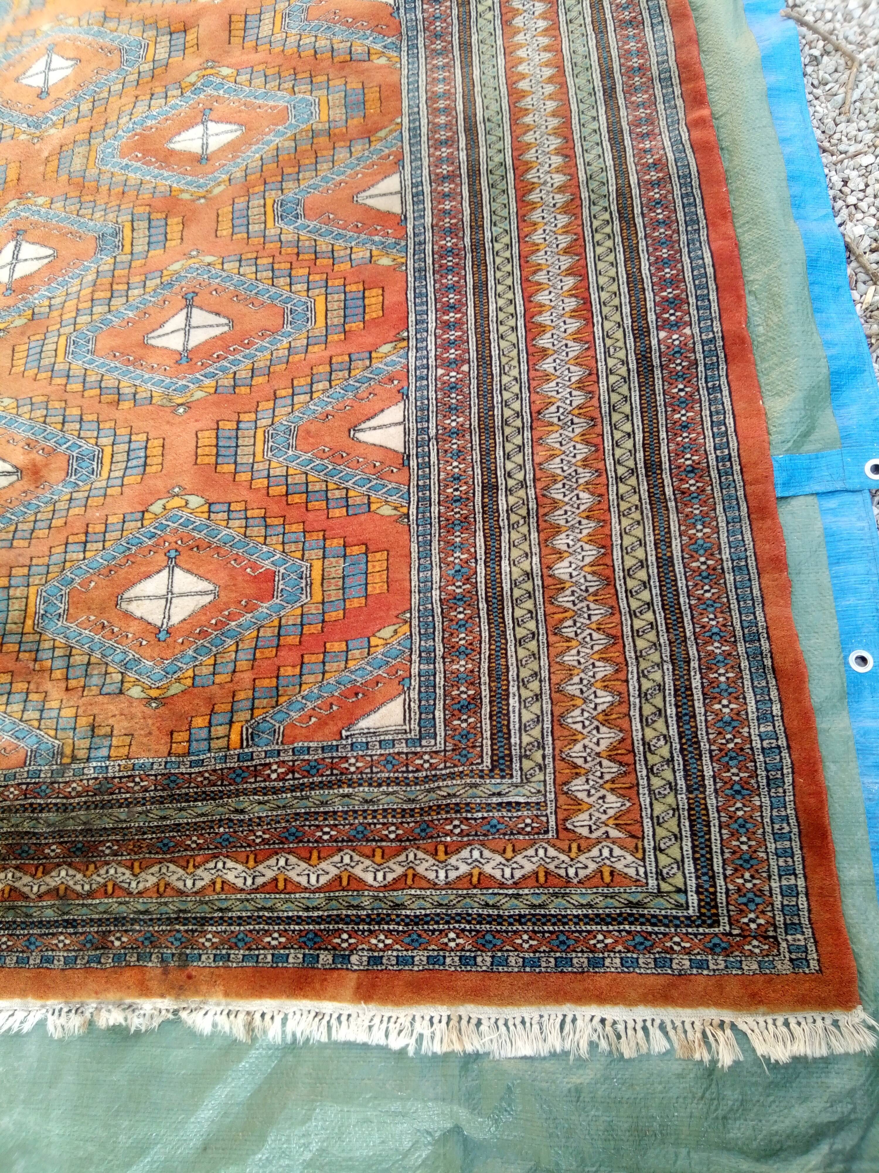 Old oriental rug made hands 280x195cm