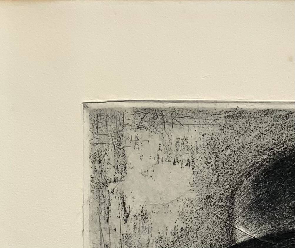 Antique Gentleman Portrait Copper etching By E.Zoir