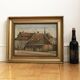 Large Original Vintage Countryside Cottage Oil Painting, circa 1923