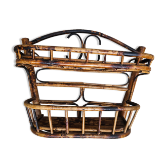 Wall shelf in vintage rattan