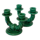 Pair of twisted green ceramic double candlesticks, 1960.