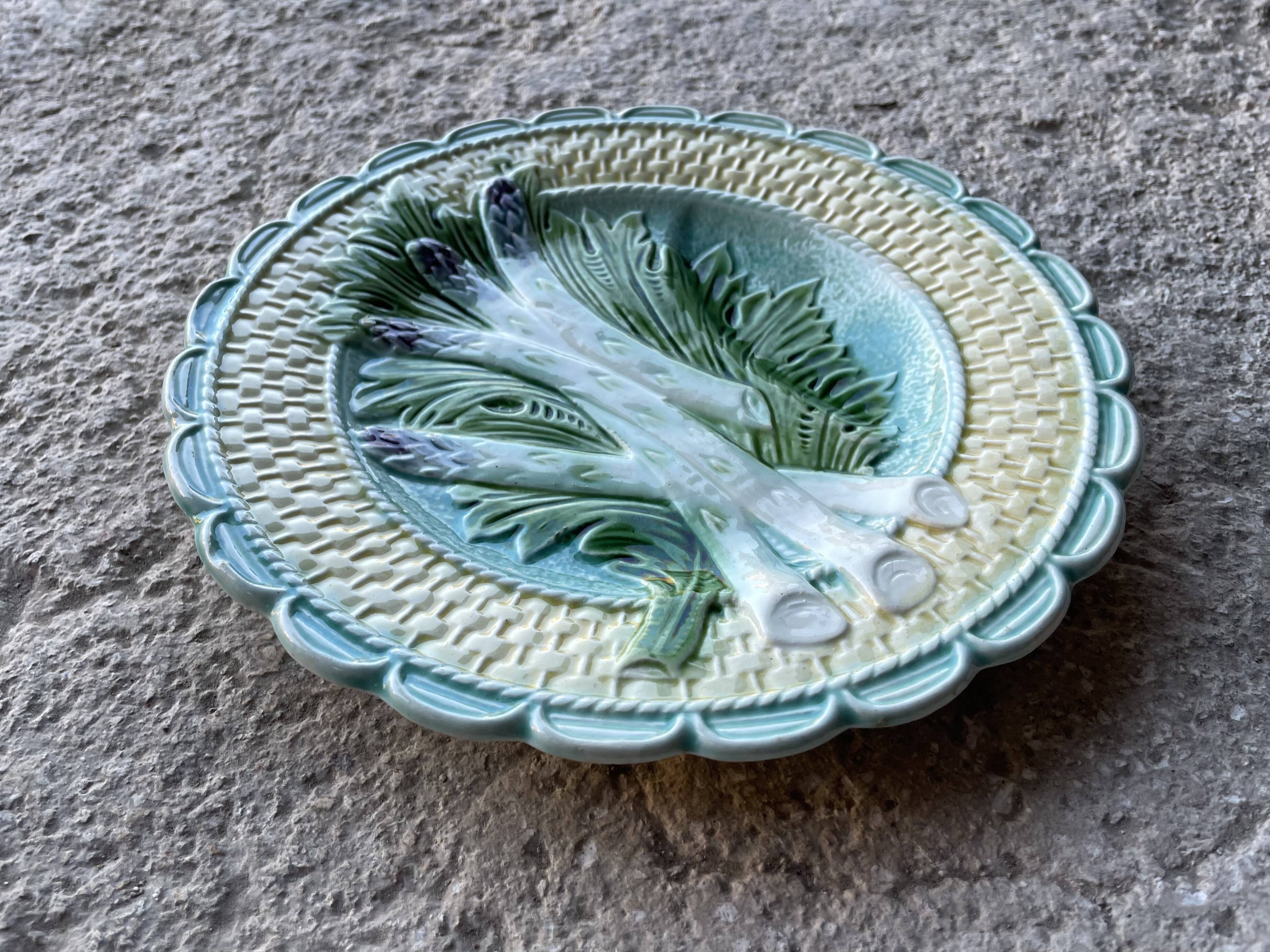 Asparagus plate in old slip