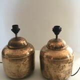Vintage hammered brass lamp