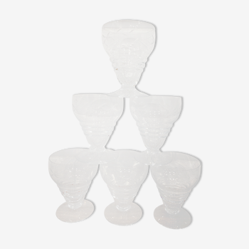 Set of 6 engraved water glasses