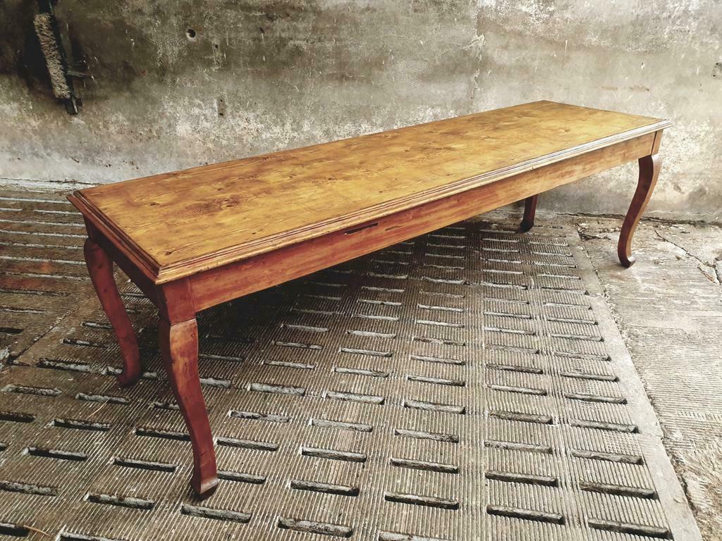 Old table pine dining table 76 x 256 cm