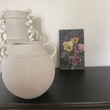 Oil on wood wild pansies 29x17