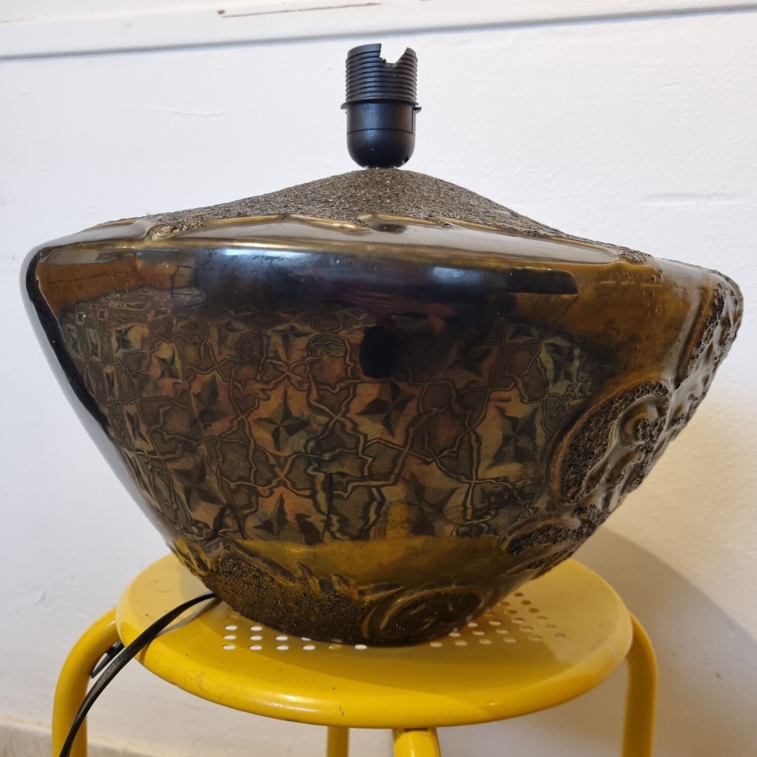 Glazed ceramic lamp base 1970