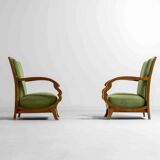 Curved art deco lounge chairs, Italy 1930s