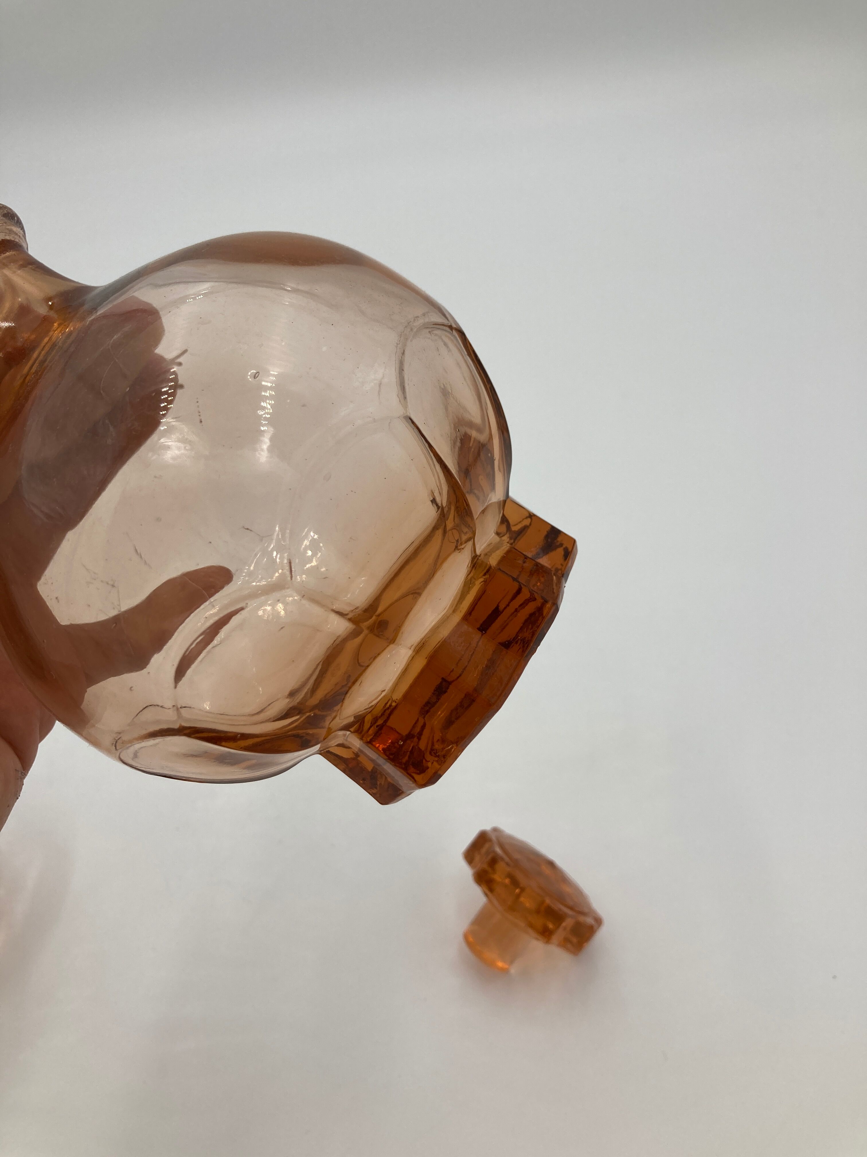 Pink glass shot decanter