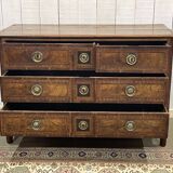 Louis XVI period chest of drawers in walnut, oak and fir, 18th century