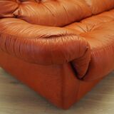Red leather sofa, Italian design, 1970s, manufacturer: PelleRossi