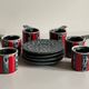 6 vintage luc vallauris art ceramic cups and saucers