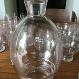 Glassware set with carafes, pitcher and bottle coasters