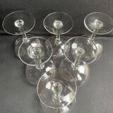 6 champagne glasses in 1/2 crystal blown and cut – Early twentieth century