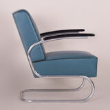 Fauteuil Blue Mucke Melder fabriqué dans les années 1930 en Tchéquie.