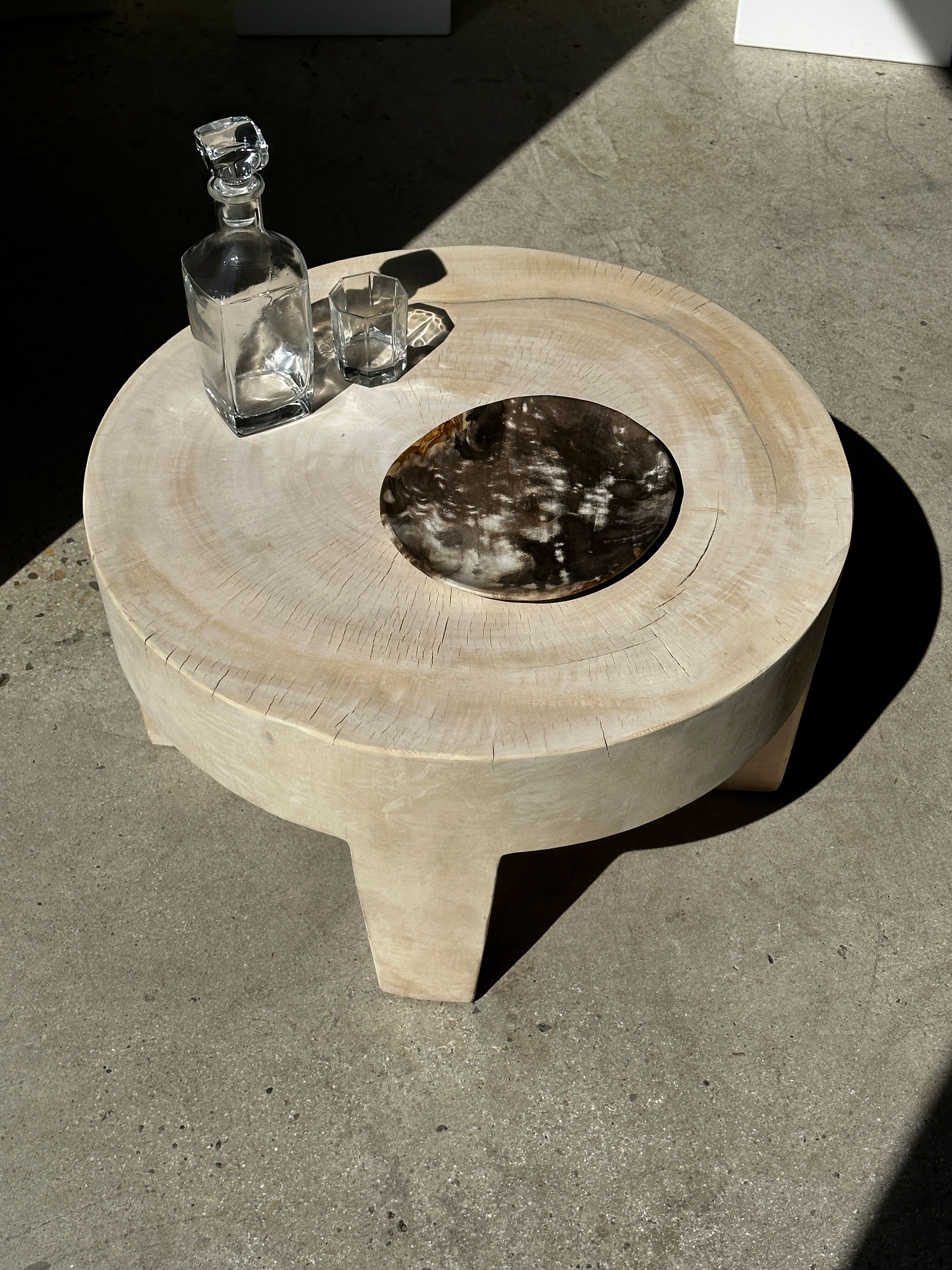 Dish in petrified wood