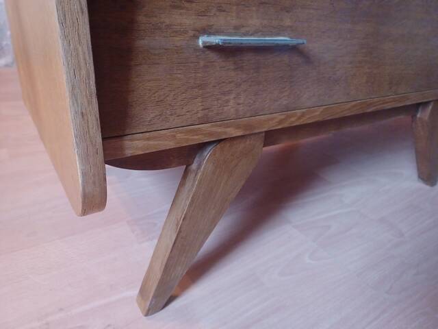 Commode vintage bois et pieds compas années 1950 1960