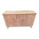 Vintage 1950s oak enfilade buffet with tapered legs.