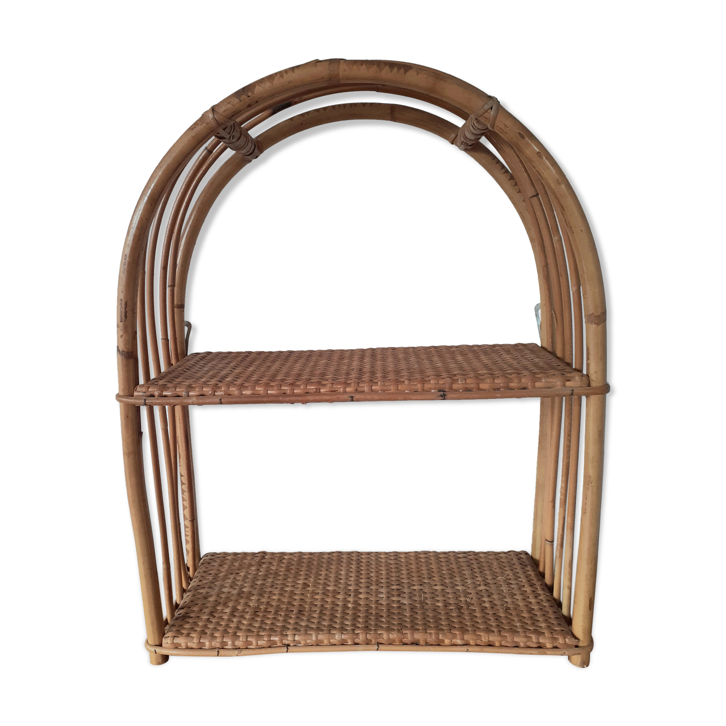 Rattan wall shelf